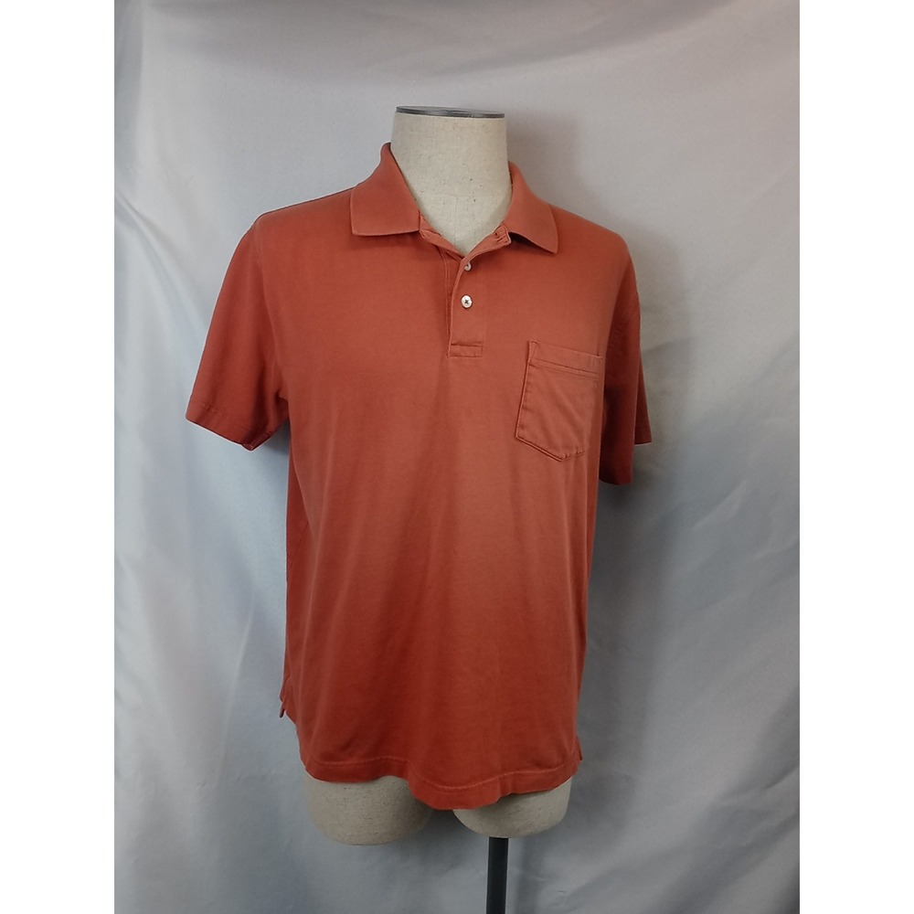 St. John's Bay Polo Shirt Men's Size Large Short Sleeve Orange Collared Shirt